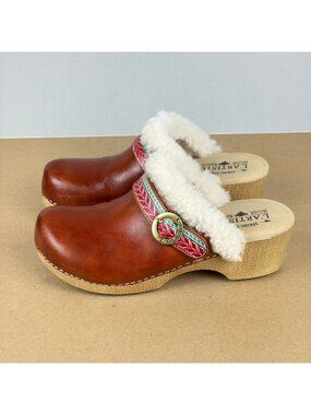 Spring Step L'Artiste Lush Mules Clogs Womens 6.5/7 EU 37 Camel Brown Leather